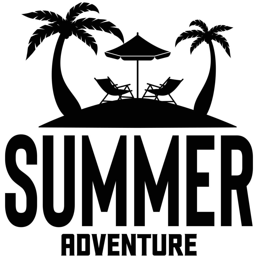 design de camiseta de aventura de verão vetor