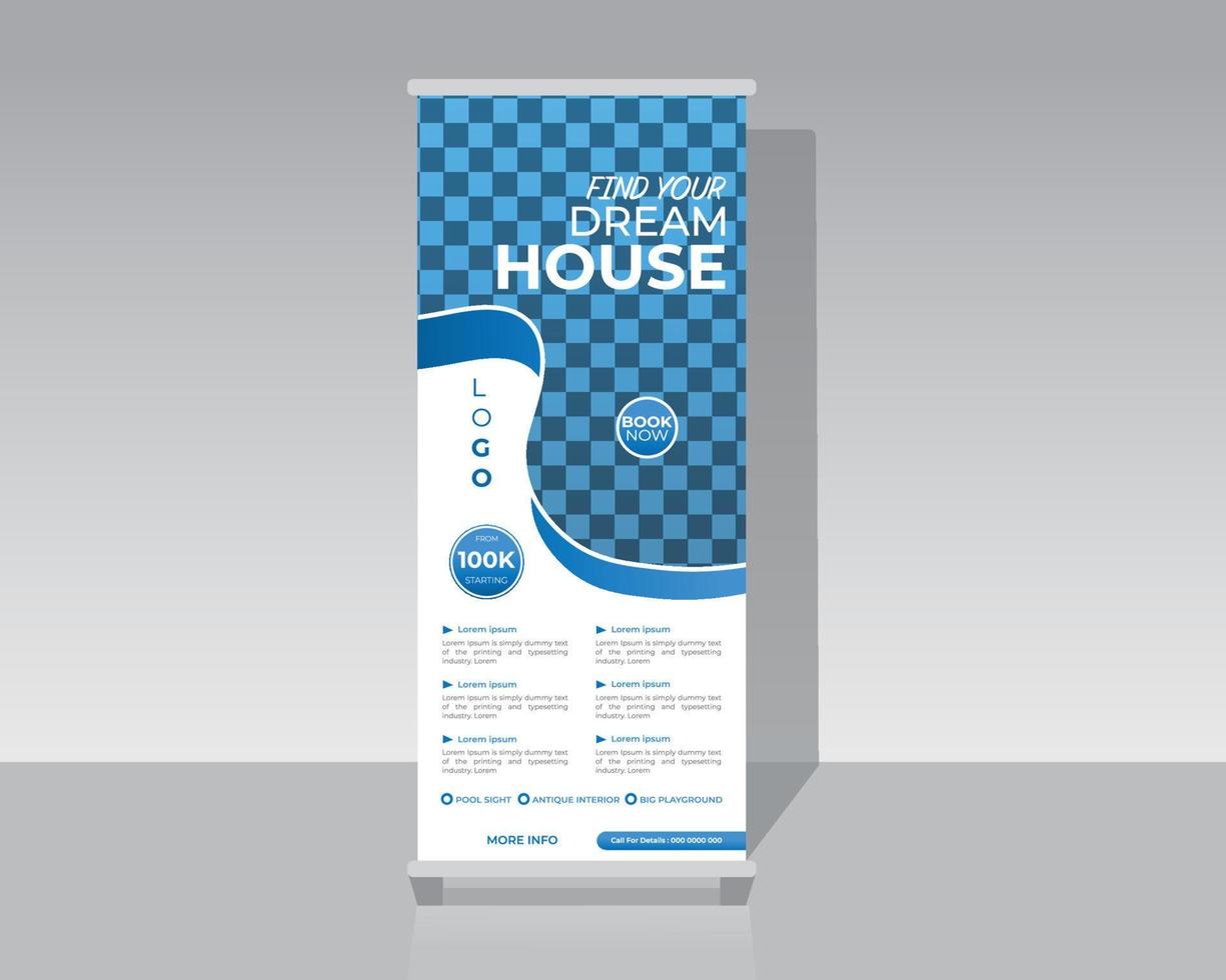 banner roll up imobiliário vetor