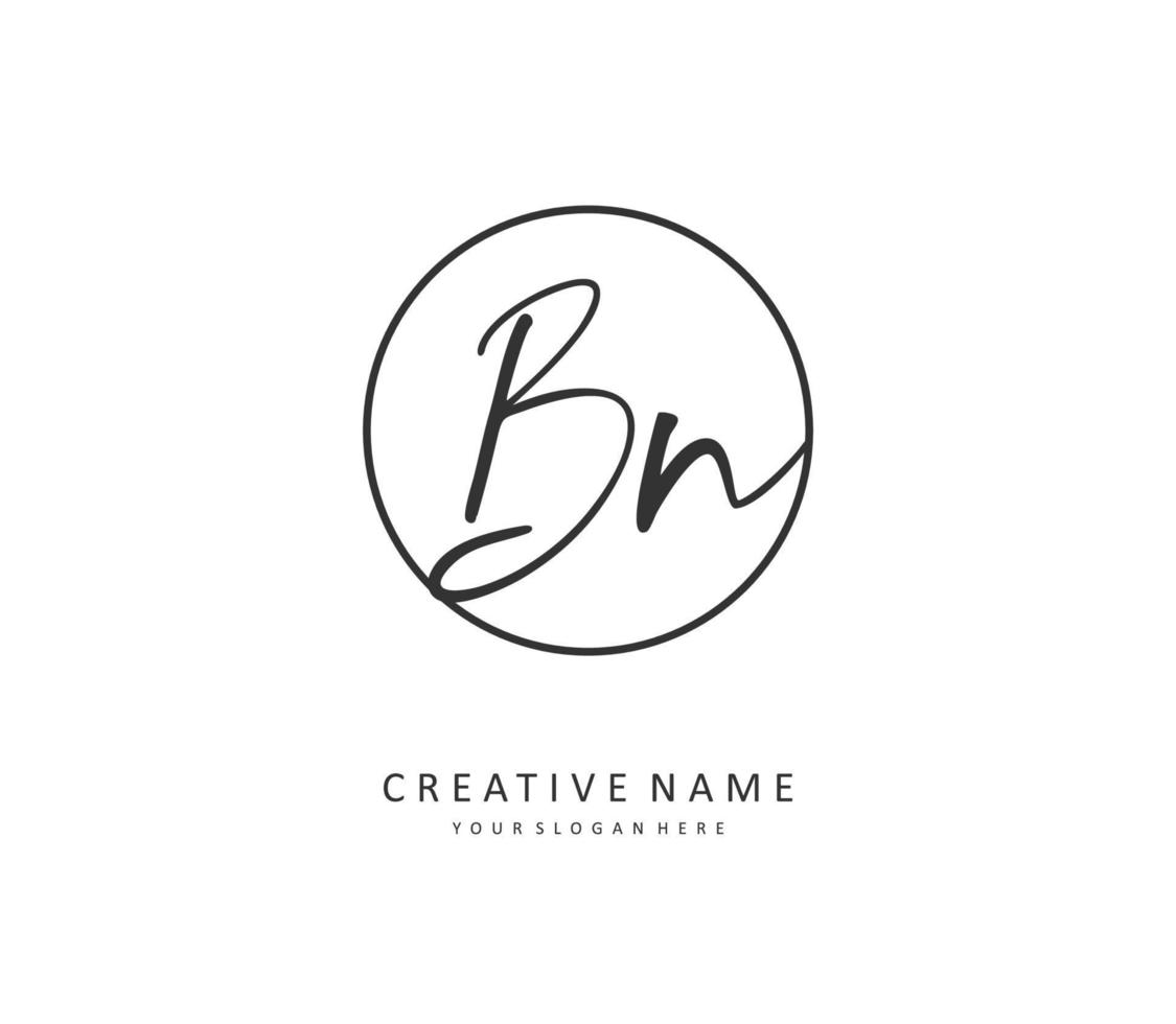 b n bn inicial carta caligrafia e assinatura logotipo. uma conceito caligrafia inicial logotipo com modelo elemento. vetor