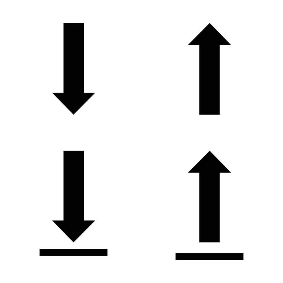 Envio baixar seta ícones isolado em branco fundo vetor