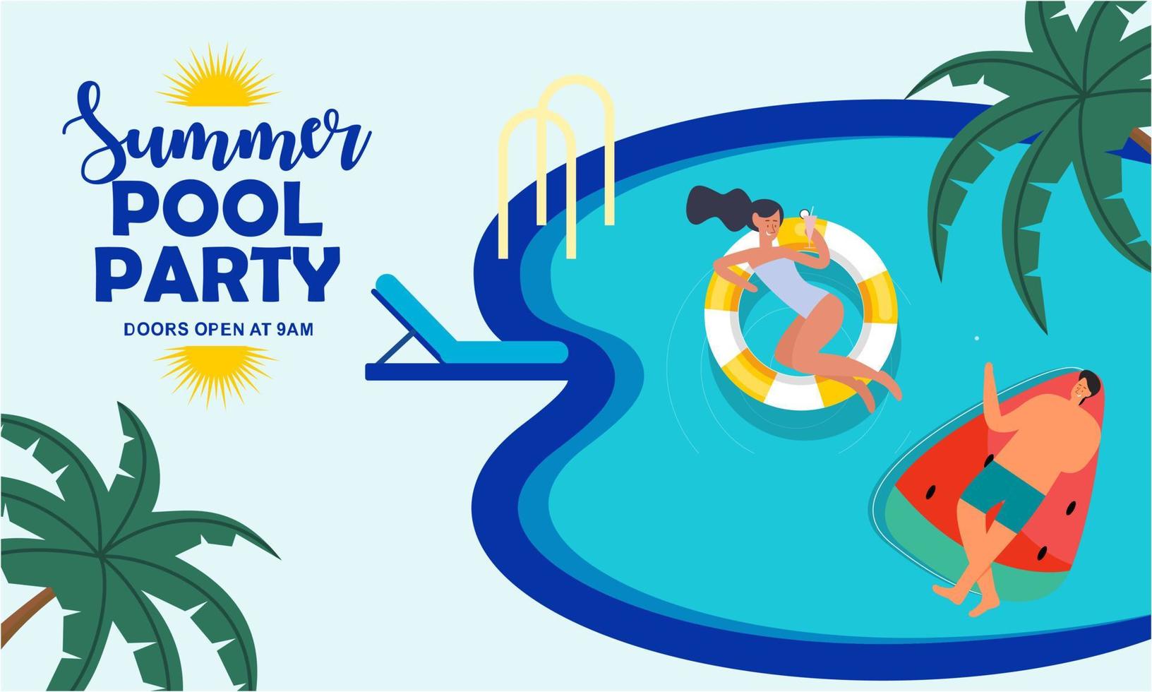 verão piscina festa convite ilustração vetor