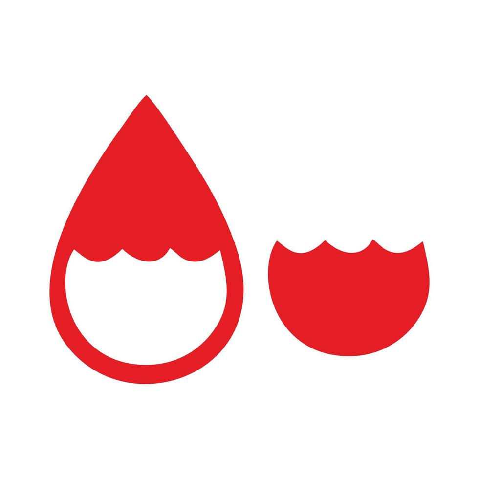 sangue solta placa. vermelho simples ícone em branco fundo. plano estilo. vermelho líquido derrubar, pode estar usava para Projeto sangue gotas, água gotas, óleo ou de outros líquidos vetor