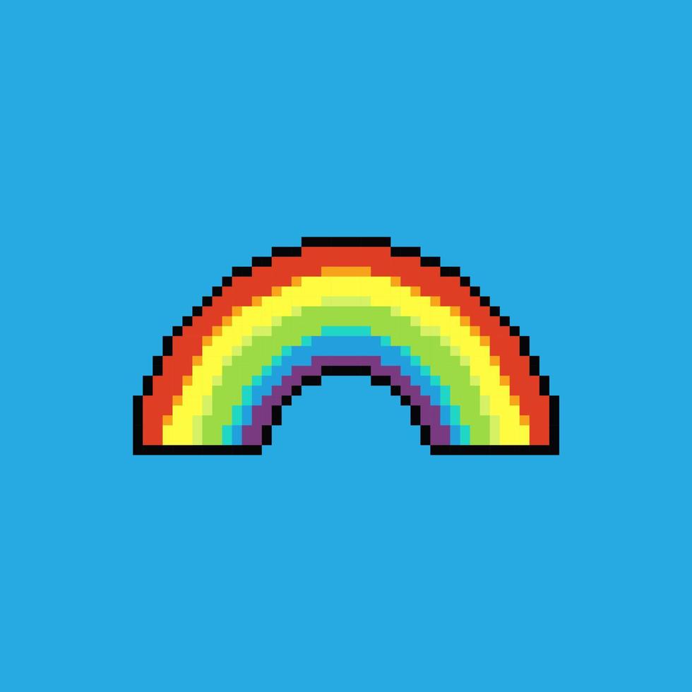 pixel arte ilustração arco-íris. pixelizada arco-íris. colorida arco Iris pixelizada para a pixel arte jogos e ícone para local na rede Internet e vídeo jogo. velho escola retrô. vetor