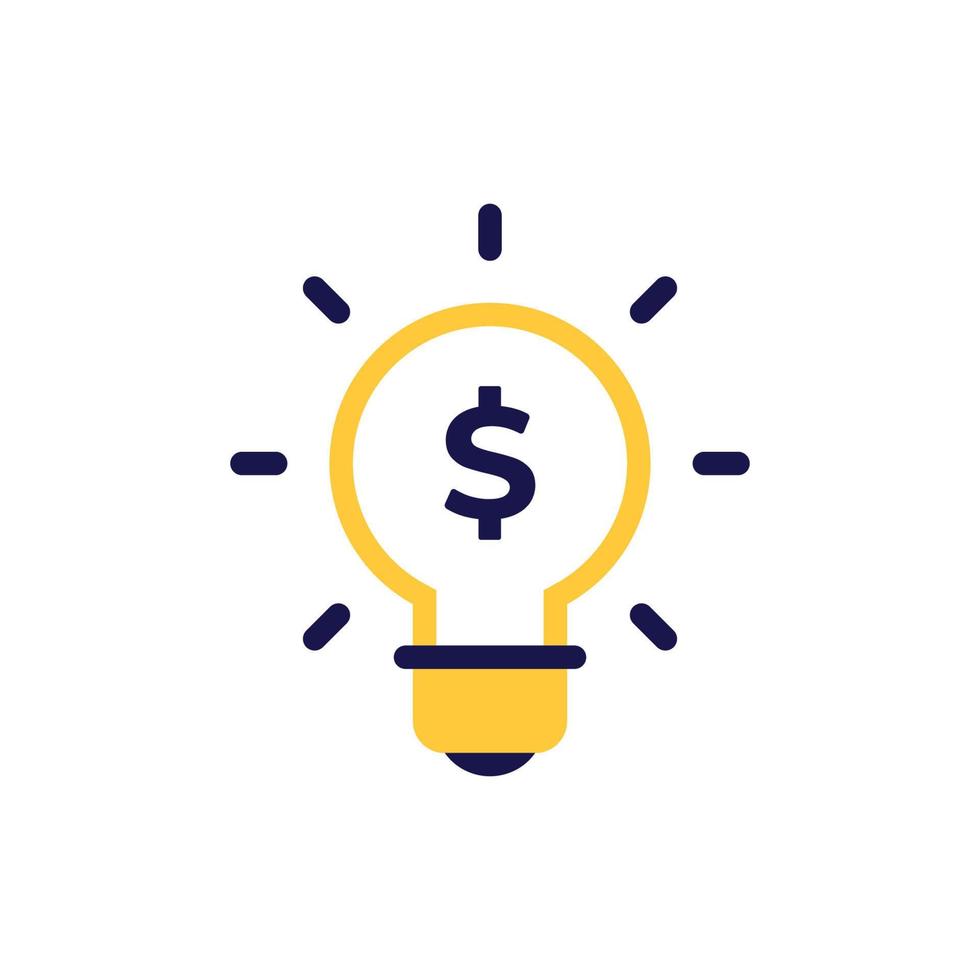 ícone vetor conceito do dólar ou dinheiro símbolo dentro espumante e brilhando luz lâmpada com simples linha estilo. pode usava para social meios de comunicação, local na rede Internet, rede, poster, Móvel apps