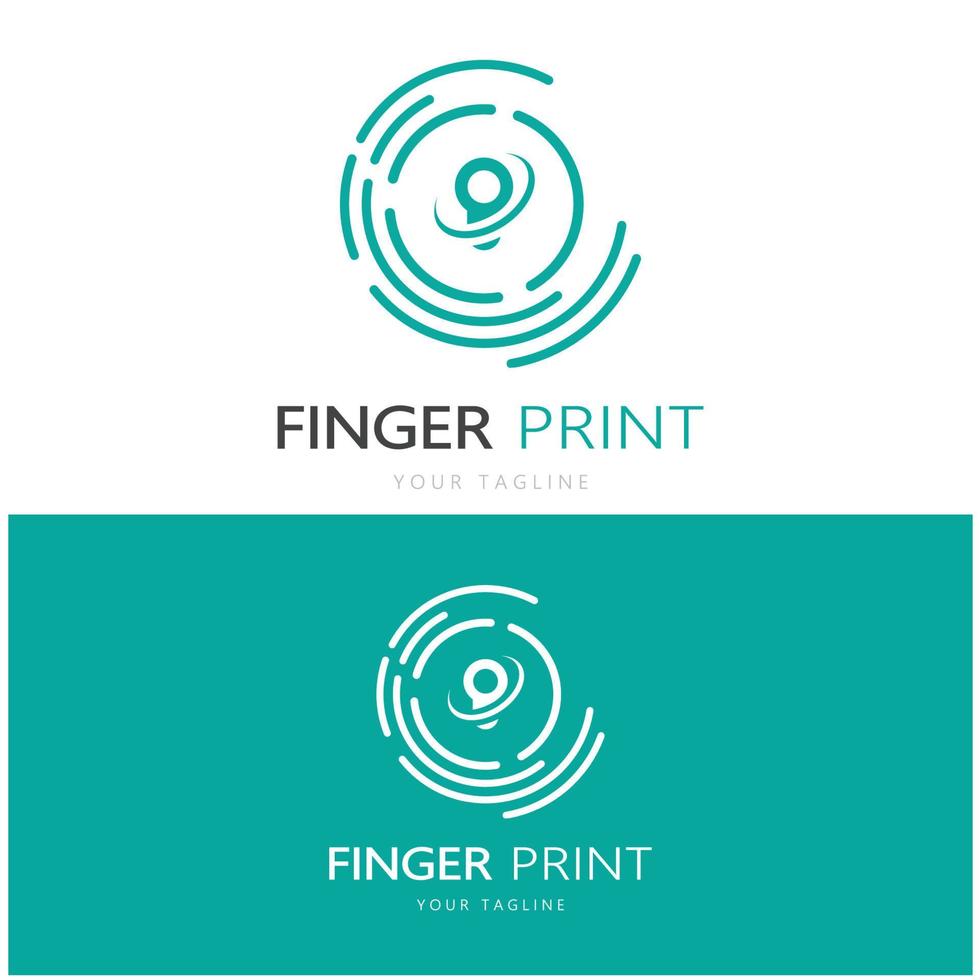 simples plano impressão digital logotipo, para segurança,identificação,crachá,brasão de armas,negócios cartão, digital, vetor