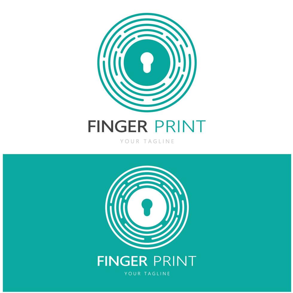 simples plano impressão digital logotipo, para segurança,identificação,crachá,brasão de armas,negócios cartão, digital, vetor