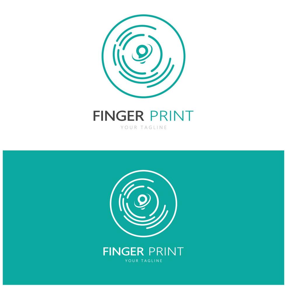 simples plano impressão digital logotipo, para segurança,identificação,crachá,brasão de armas,negócios cartão, digital, vetor
