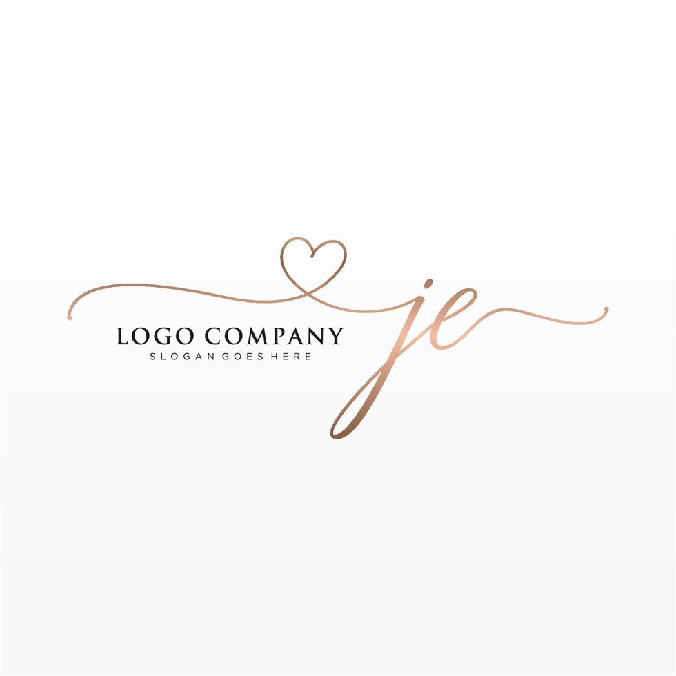 inicial je feminino logotipo coleções modelo. caligrafia logotipo do inicial assinatura, casamento, moda, joalheria, butique, floral e botânico com criativo modelo para qualquer companhia ou negócios. vetor