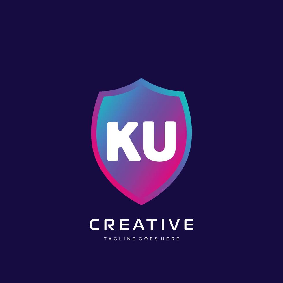 ku inicial logotipo com colorida modelo vetor. vetor