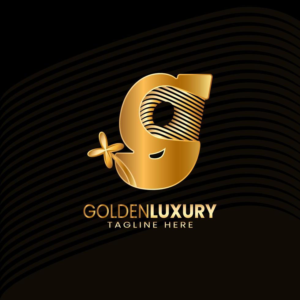 luxo ouro carta g logotipos. vintage decorativo Projeto. vetor