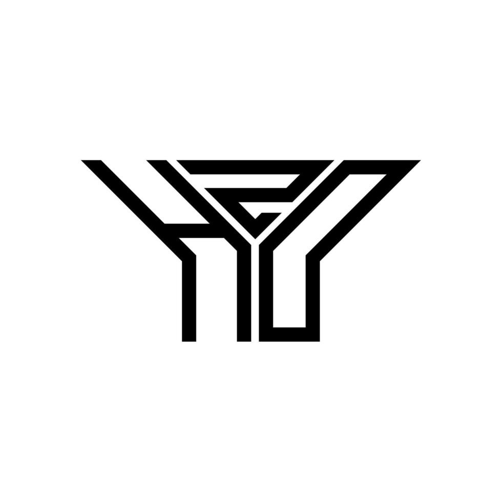 design criativo do logotipo da letra hzd com gráfico vetorial, logotipo simples e moderno hzd. vetor