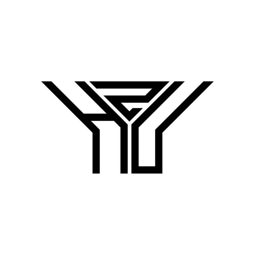 design criativo do logotipo da letra hzu com gráfico vetorial, logotipo simples e moderno hzu. vetor