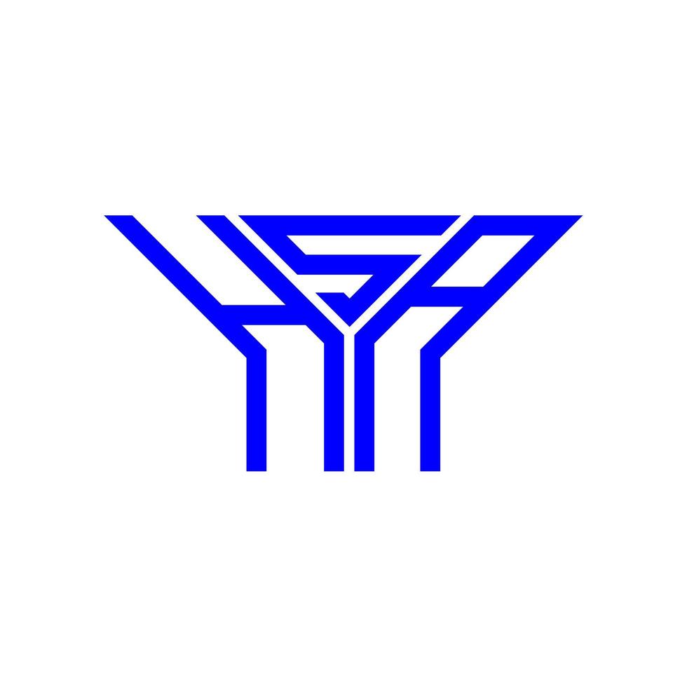 design criativo do logotipo da letra hsa com gráfico vetorial, logotipo simples e moderno hsa. vetor