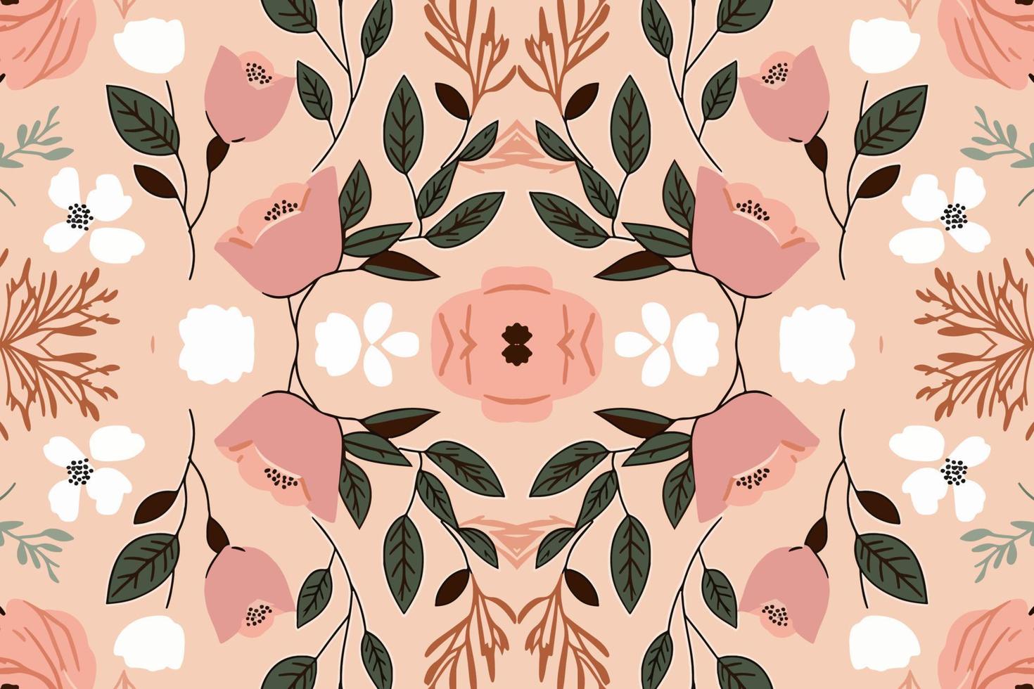 floral desatado padronizar luz Rosa tom fundo. abstrato gráfico linha moderno elegante mínimo vintage retro estilo. Projeto para tecido textura têxtil impressão arte fundo papel de parede telha pano de fundo. vetor