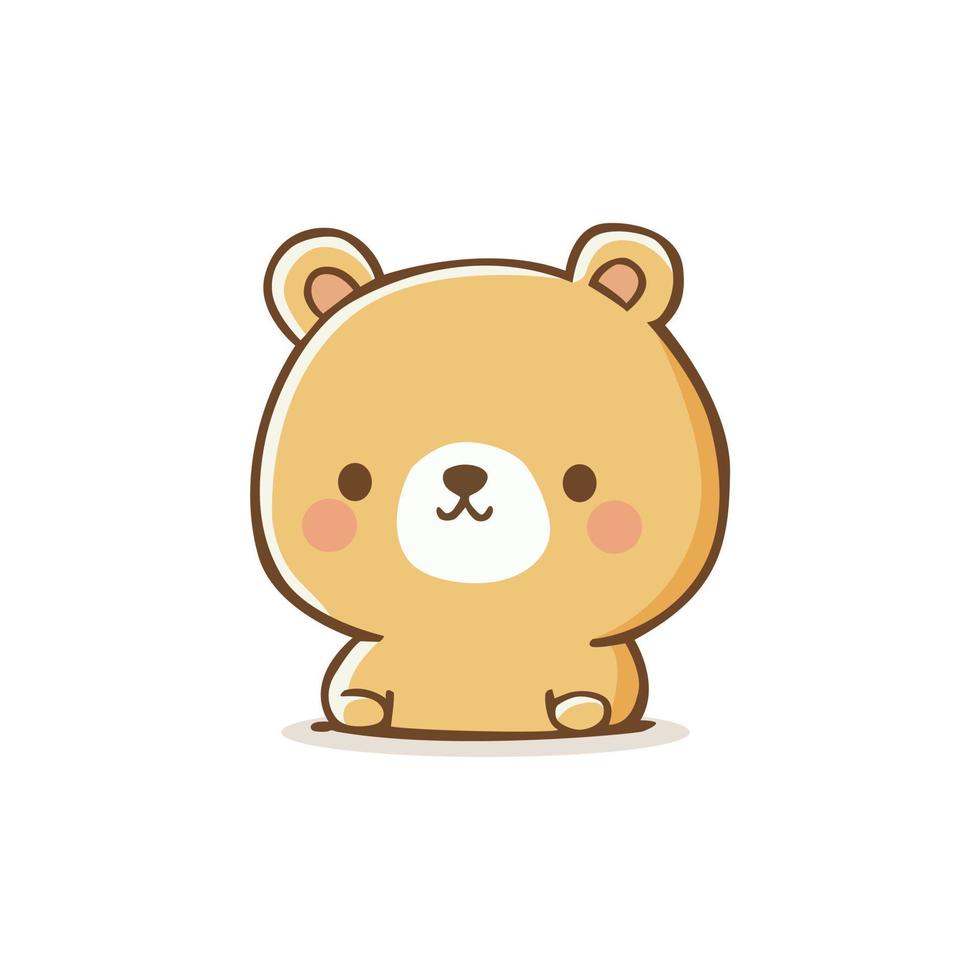 fofa Urso kawaii mascote vetor