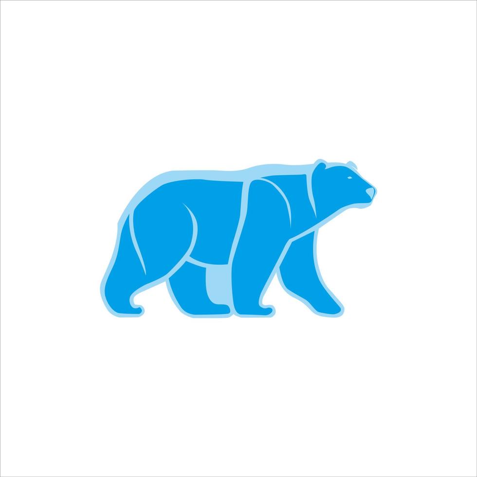 polar Urso azul congelar vetor logotipo