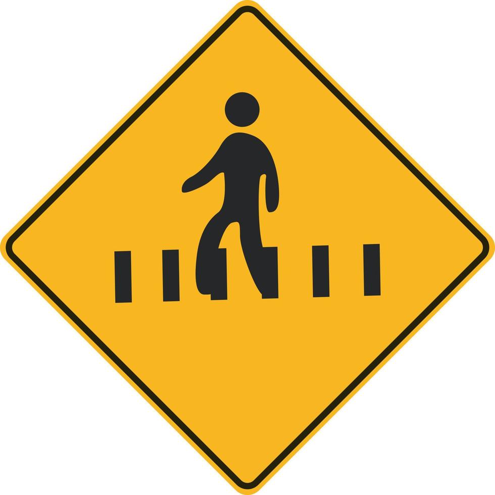 vetor placa pedestre cruzando a estrada, parar, humano sinal, caminhando sinal, estar cuidadoso. tráfego sinal, urbano.