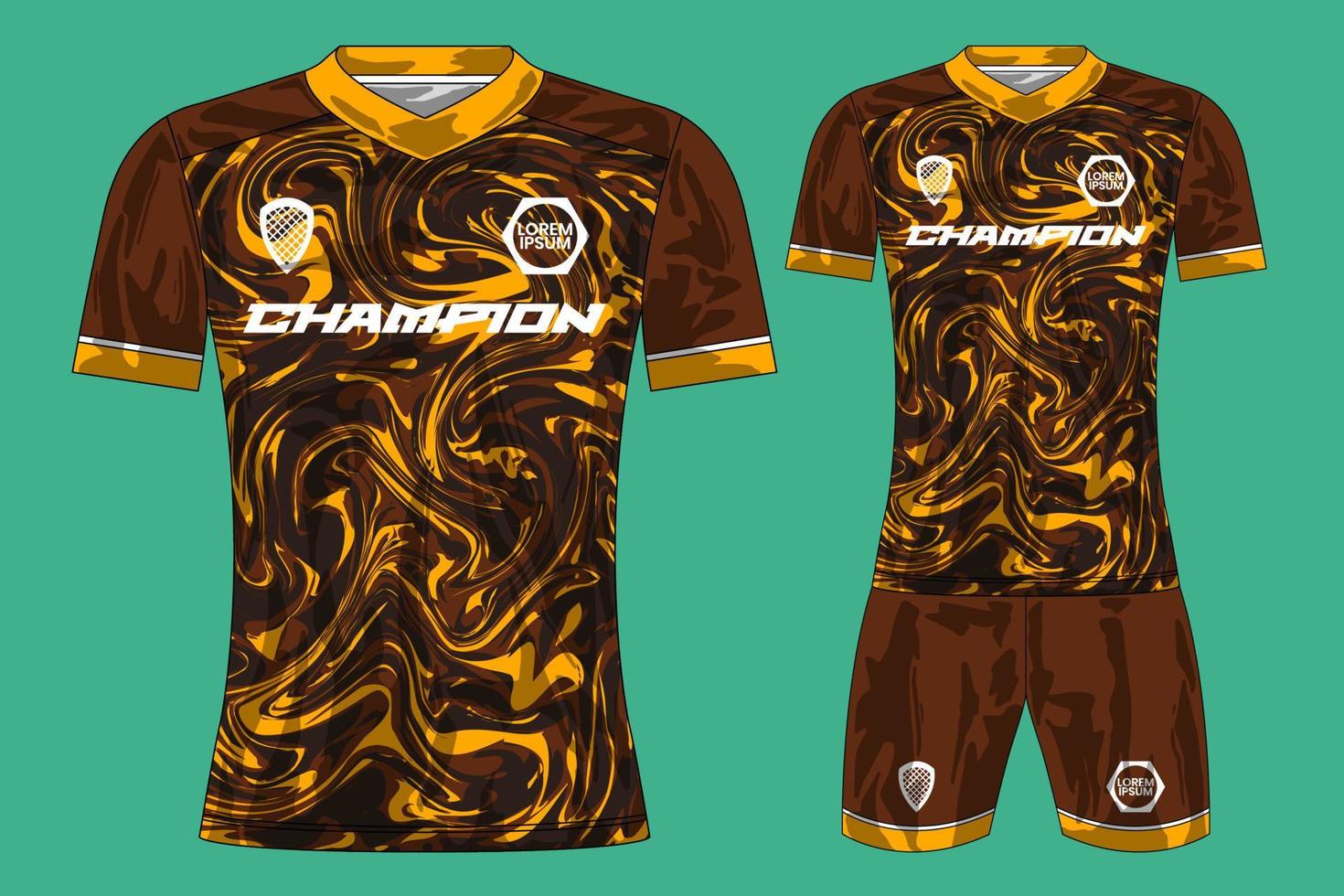 maquete de design de camiseta esportiva de camisa de futebol para clube de futebol vetor