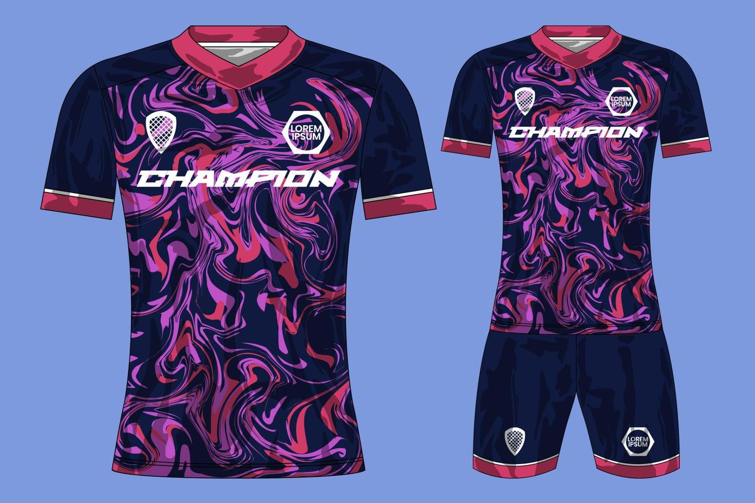 maquete de design de camiseta esportiva de camisa de futebol para clube de futebol vetor