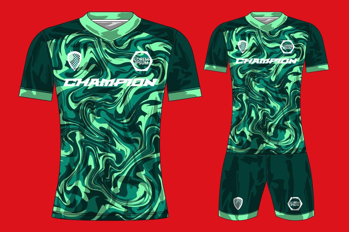 maquete de design de camiseta esportiva de camisa de futebol para clube de futebol vetor