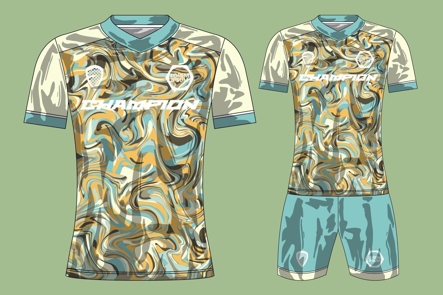 maquete de design de camiseta esportiva de camisa de futebol para clube de futebol vetor