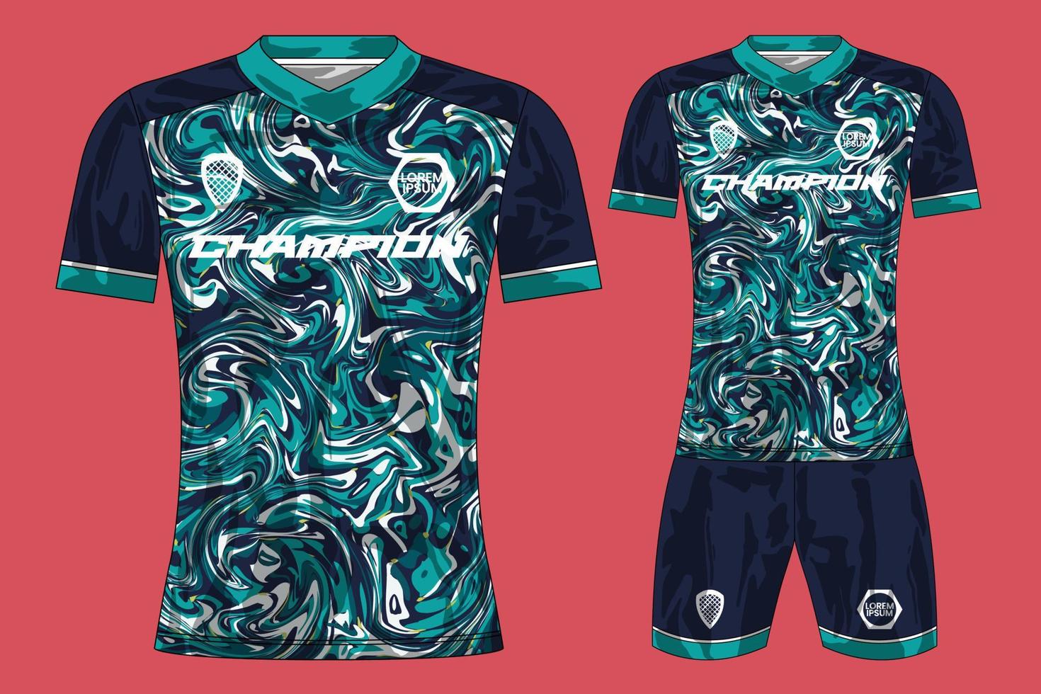 maquete de design de camiseta esportiva de camisa de futebol para clube de futebol vetor