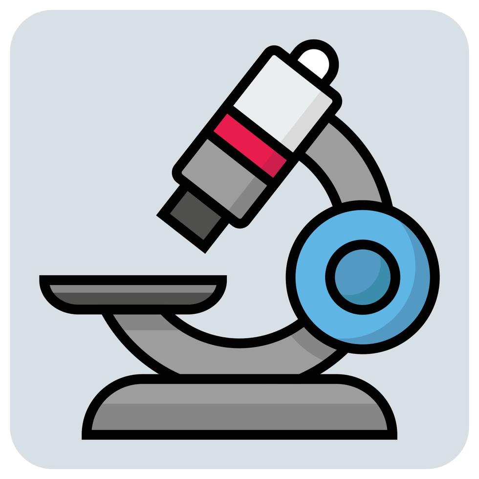 preenchidas cor esboço ícone para microscópio. vetor