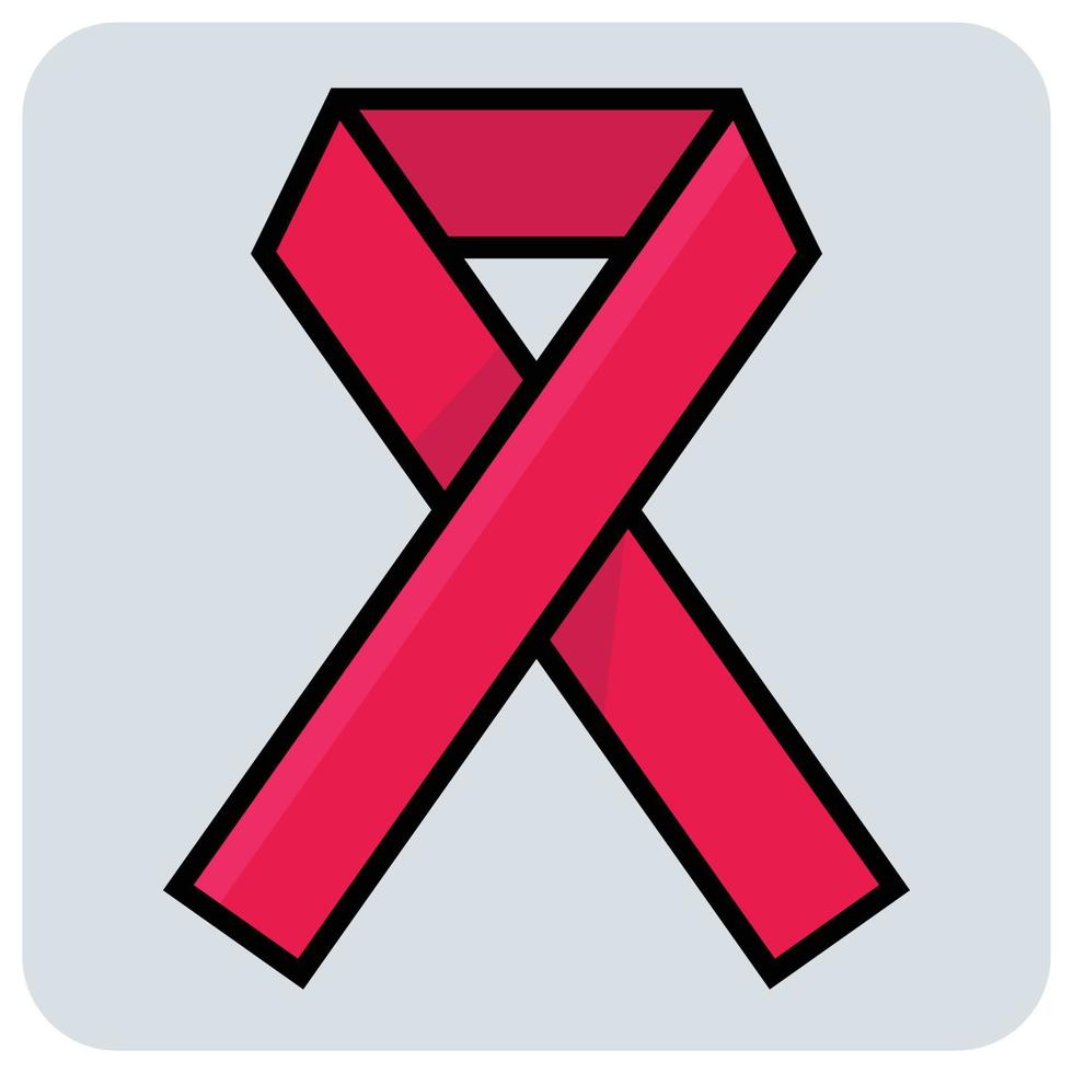 preenchidas cor esboço ícone para Câncer HIV. vetor
