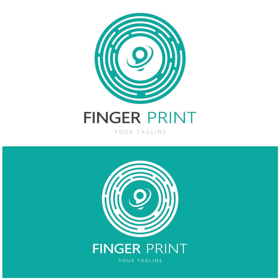 simples plano impressão digital logotipo, para segurança,identificação,crachá,brasão de armas,negócios cartão, digital, vetor