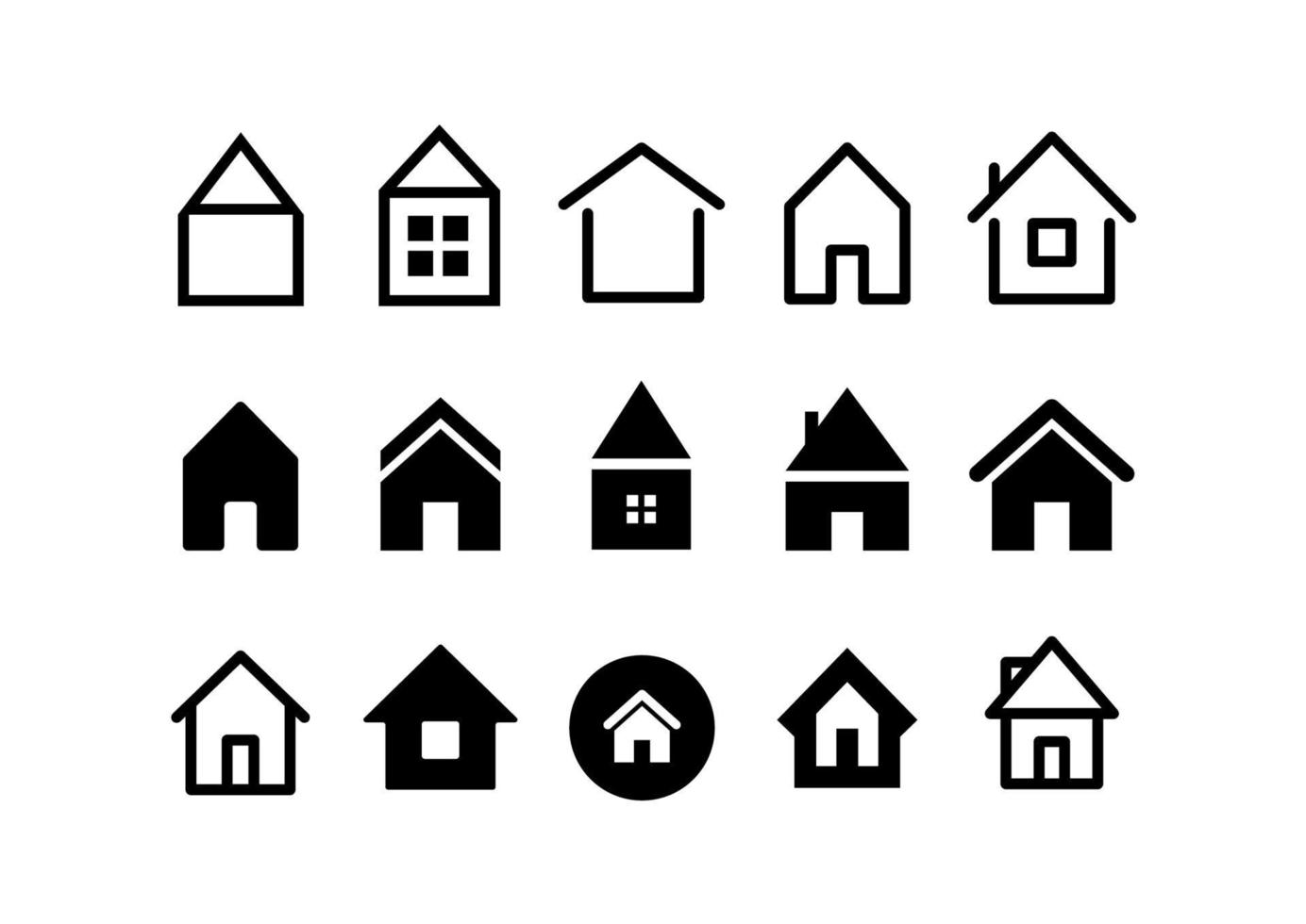 coleção de vetores de diferentes ícones da web de casa