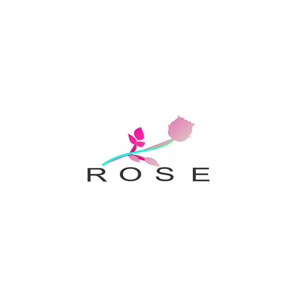 ilustração de ícone de vetor de flor de logotipo rosa