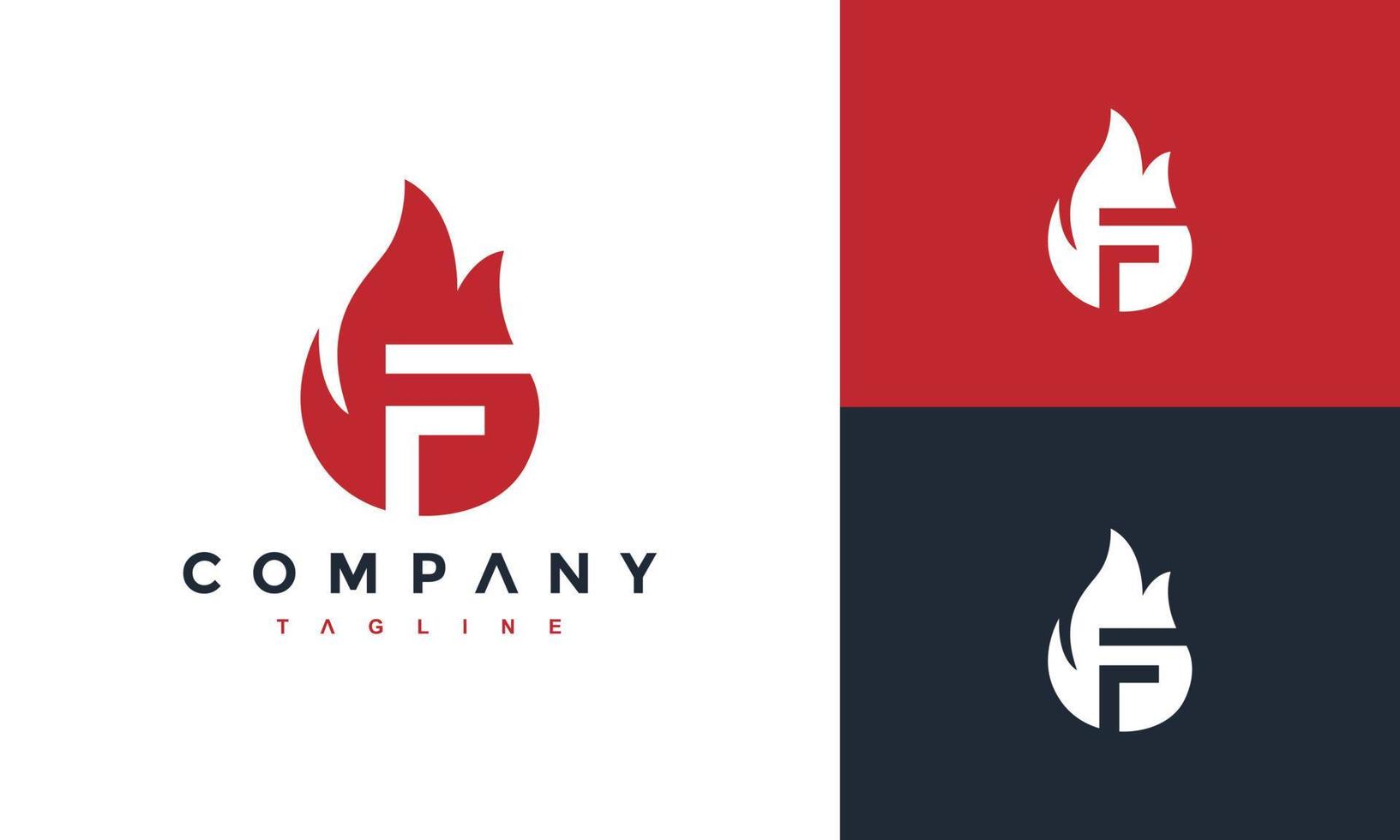 logotipo da letra f fogo vetor