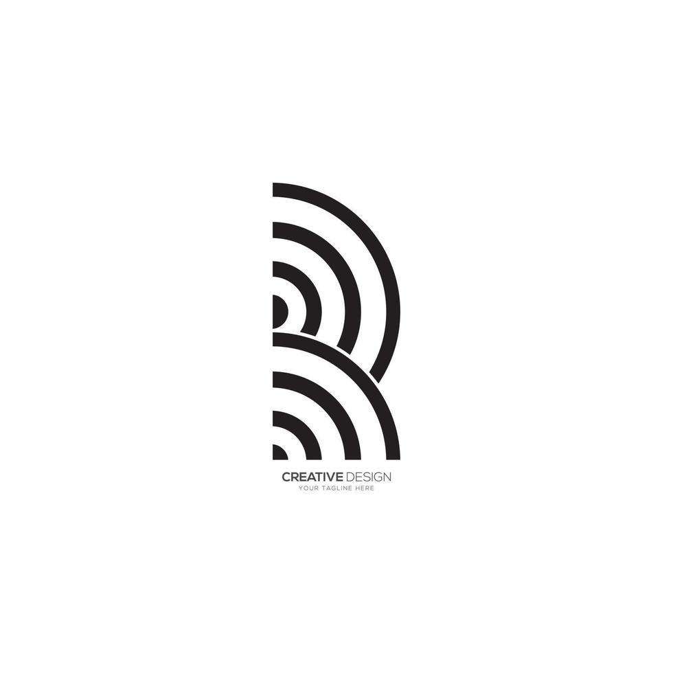 moderno carta b r ou r b linha arte minimalista monograma logotipo vetor