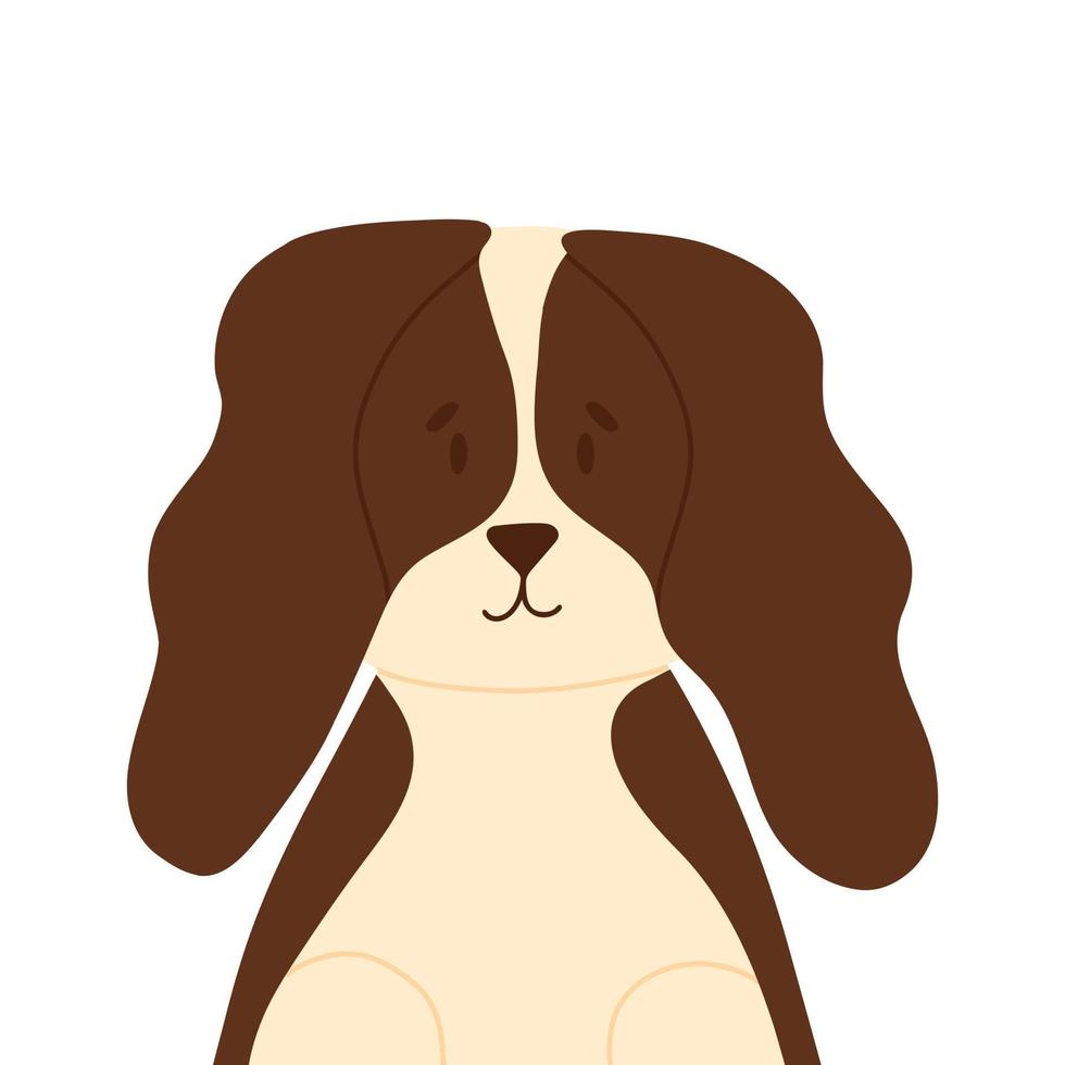 fofa spaniel cachorro dentro plano estilo. vetor ilustração isolado em branco fundo. animal cachorro ou filhote de cachorro.