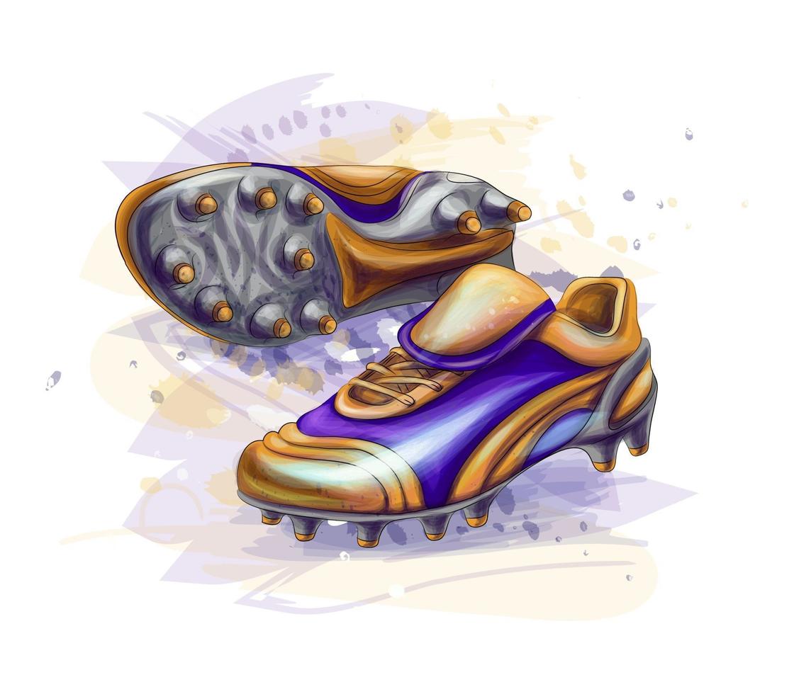 mão desenhada botas de futebol. tênis de futebol. ilustração vetorial vetor