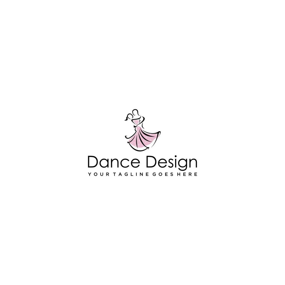 símbolo de desenho vetorial de logotipo de dança vetor