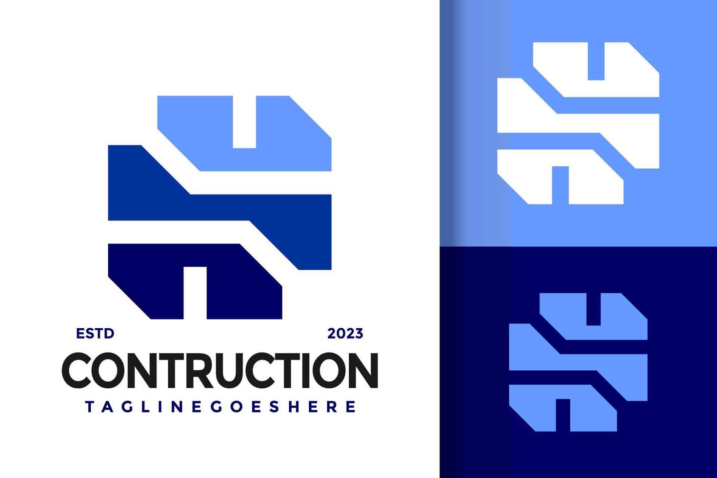 carta h construção construção logotipo vetor ícone ilustração