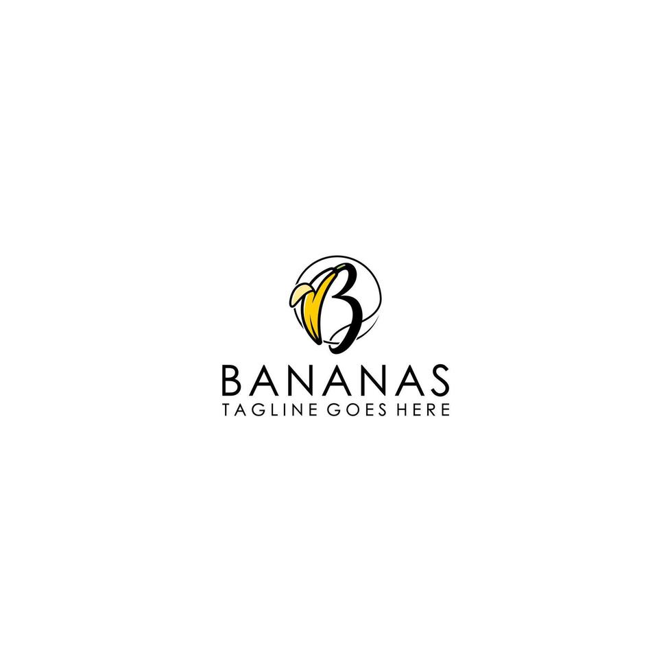 logotipo criada a partir de combinação do banana com carta b forma. vetor