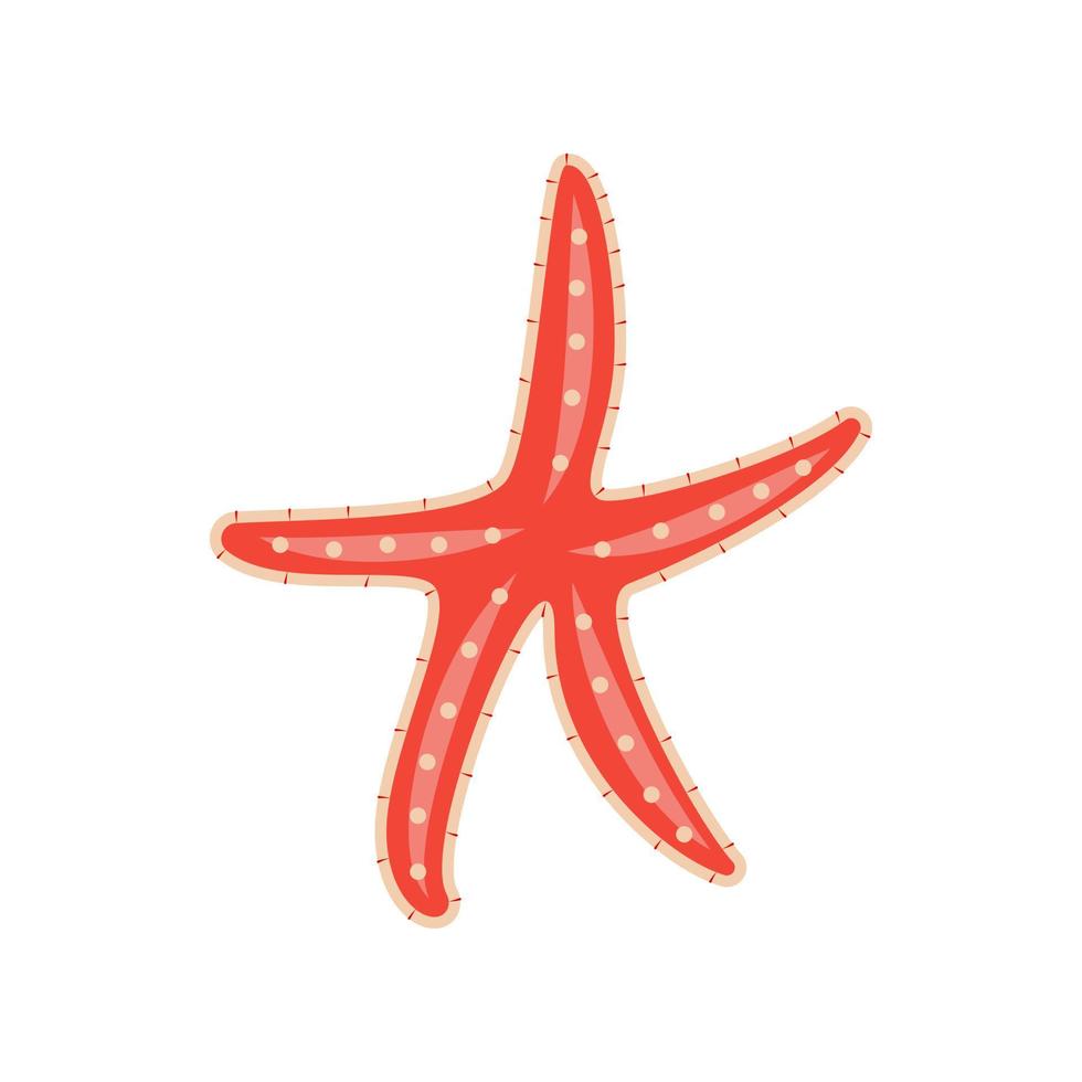 estrela do Mar. embaixo da agua animal. cinco aguçado forma. coral habitantes. marinho vida. vetor ilustração