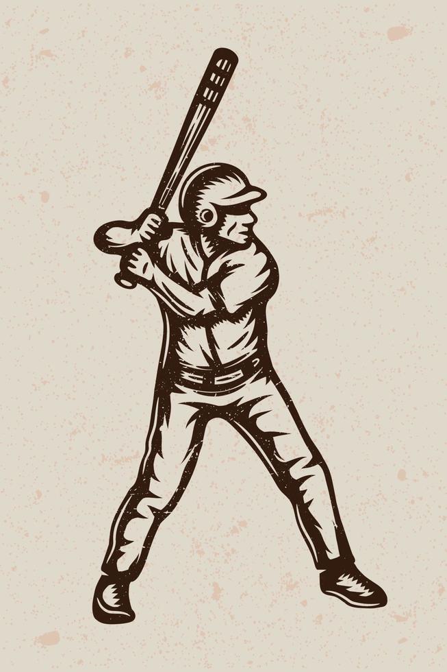 vintage beisebol poster, modelo, bandeira dentro retro estilo. gráfico arte. vetor ilustração.