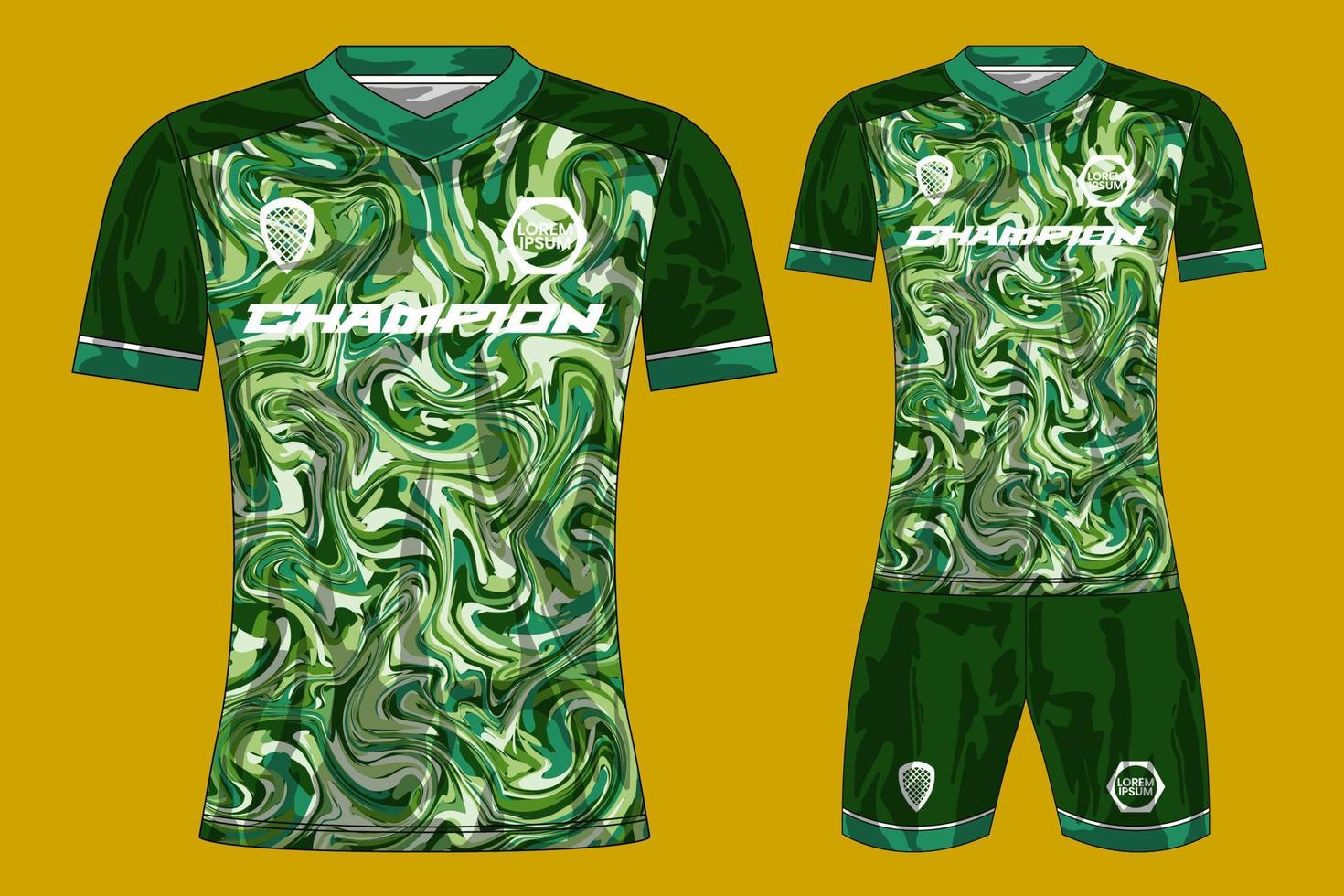 maquete de design de camiseta esportiva de camisa de futebol para clube de futebol vetor