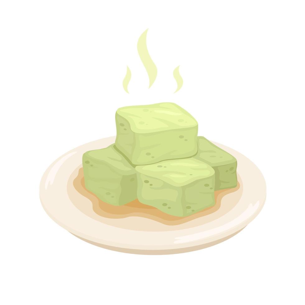 fedido tofu. chinês fermentado tofu tradicional Comida símbolo desenho animado ilustração vetor