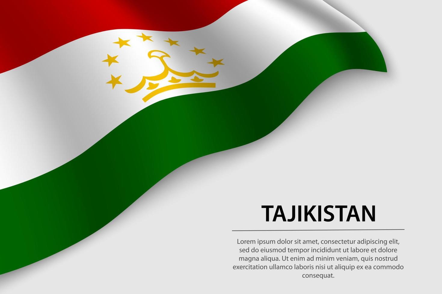onda bandeira do tajiquistão em branco fundo. vetor