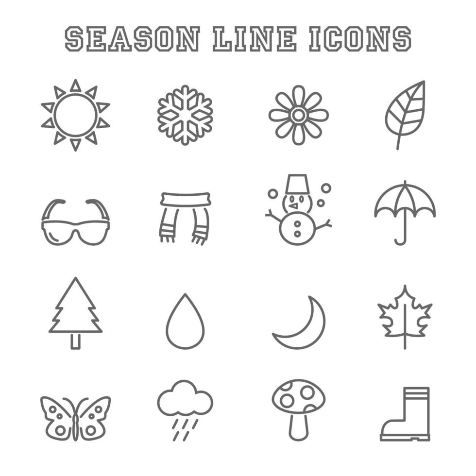 ícones da linha da temporada vetor