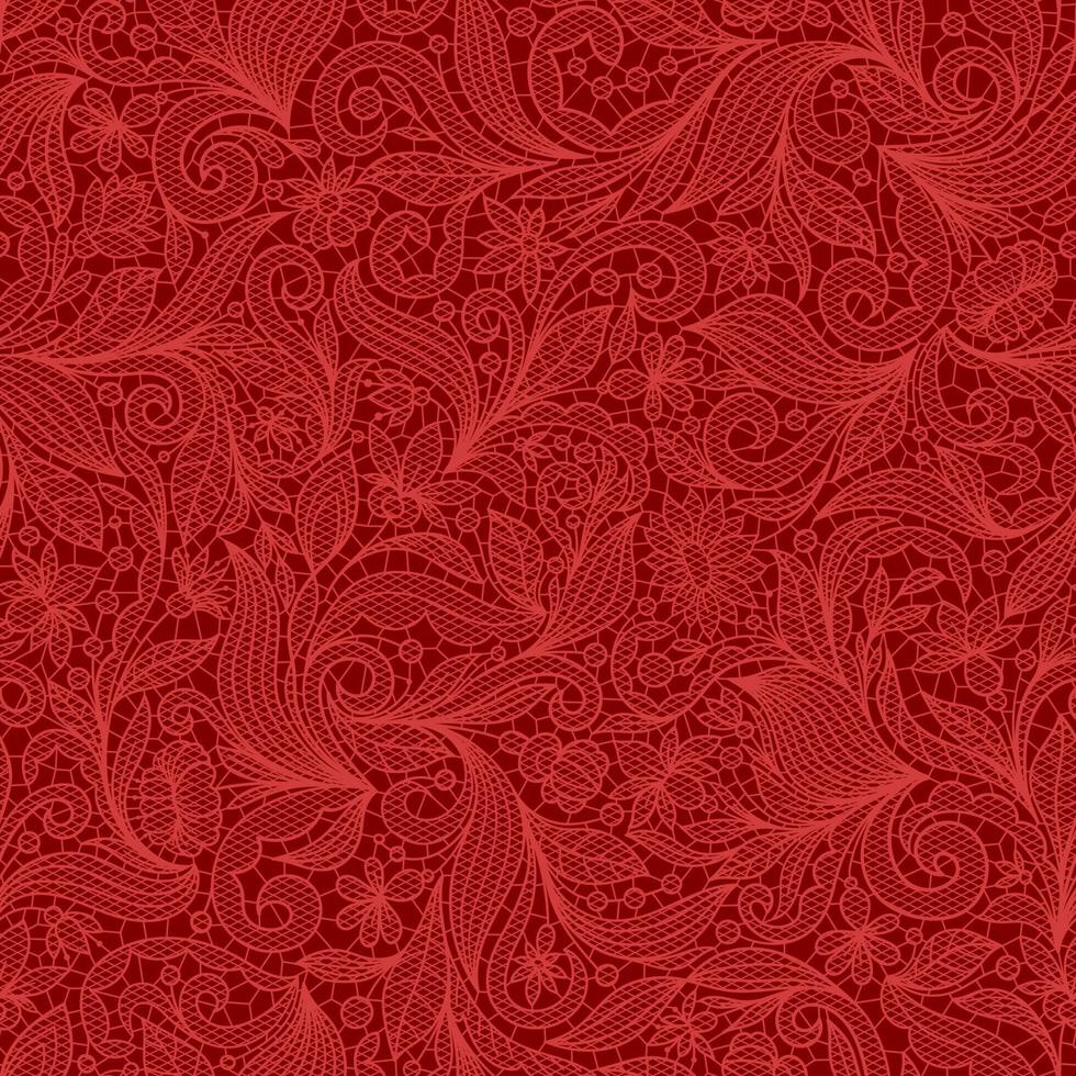 vermelho vetor desatado fundo com floral renda