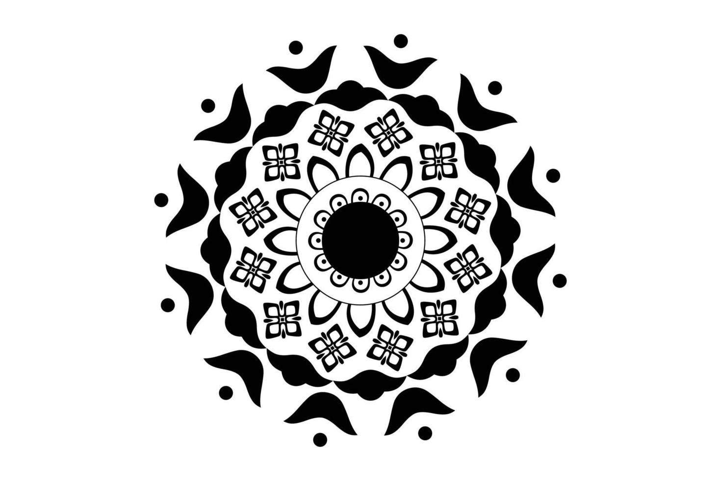 simples mandala coloração página. enfeite volta mandala. geométrico círculo elemento. caleidoscópio, medalhão, ioga, Índia, árabe. coloração página para crianças e adultos. luxo mandala fundo vetor