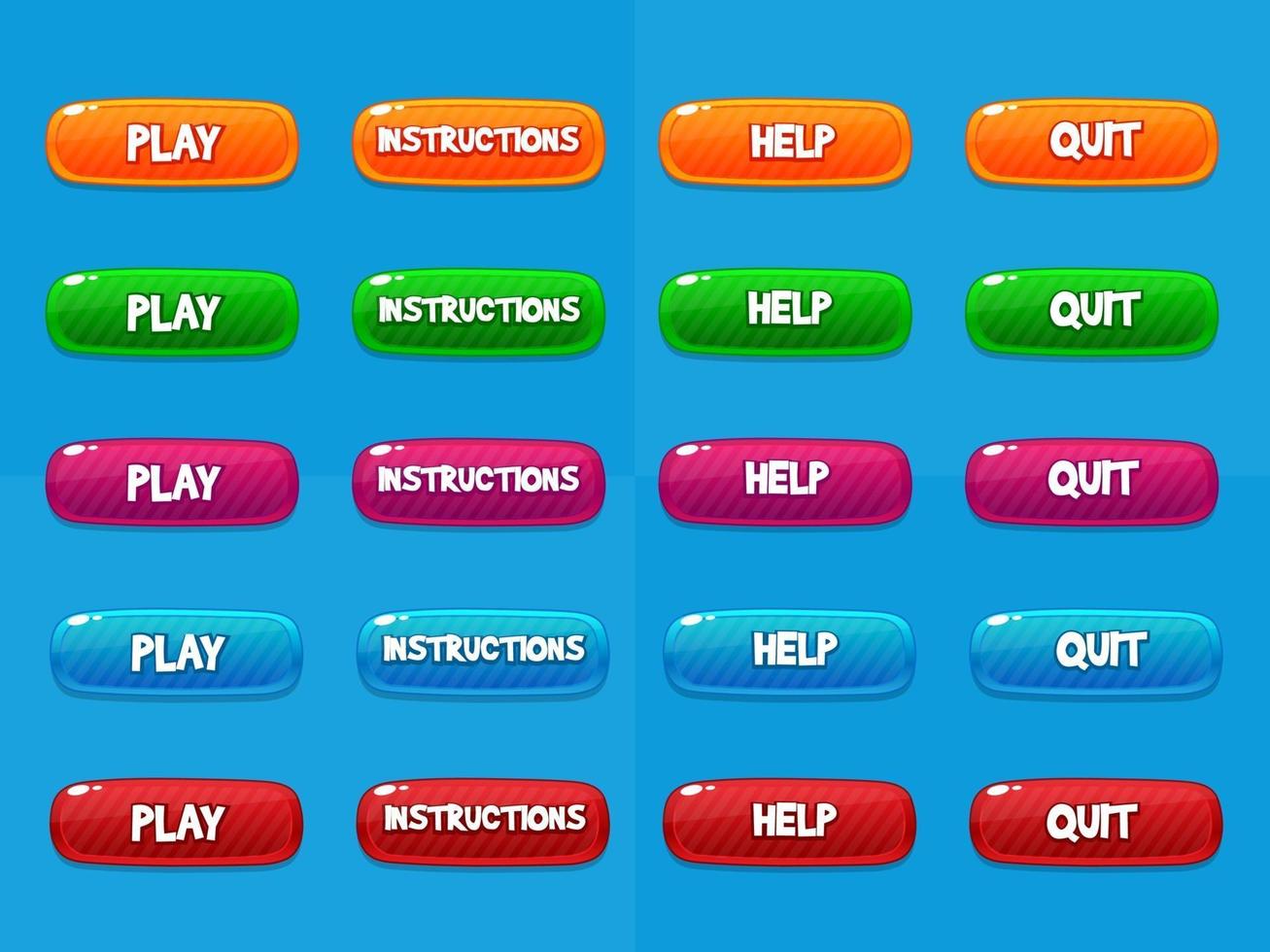 conjunto de botões de design de jogo colorido vetor