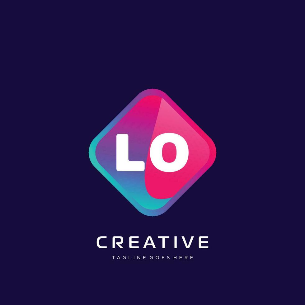 lo inicial logotipo com colorida modelo vetor. vetor