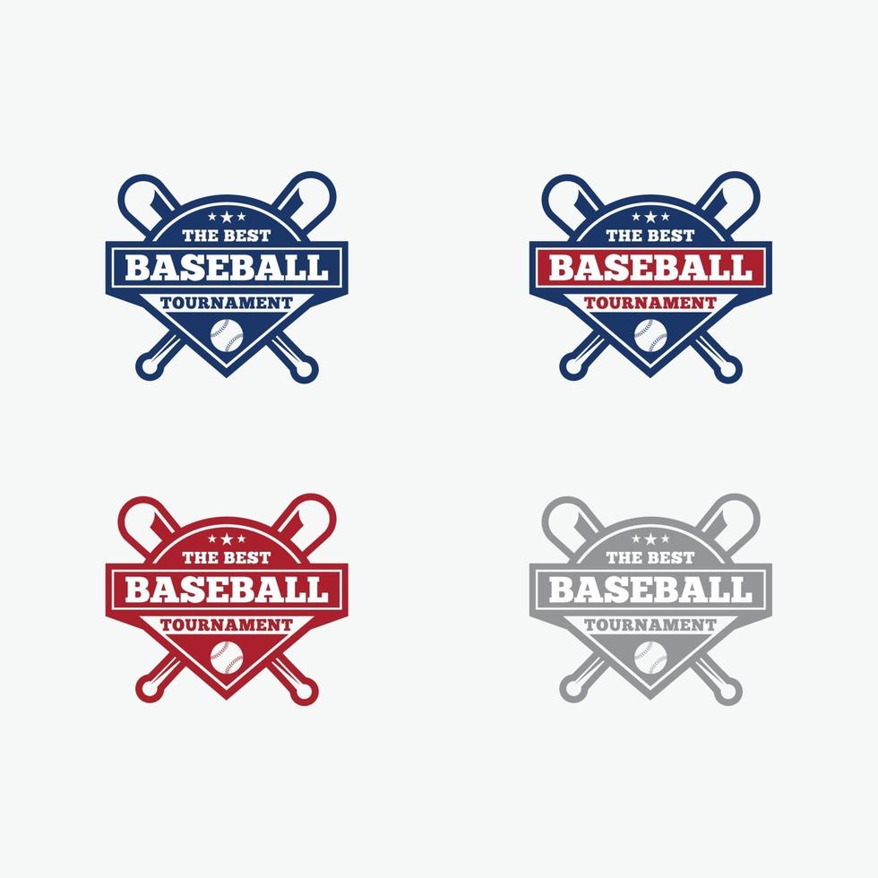 emblemas de beisebol e modelo de vetor de design de logotipo