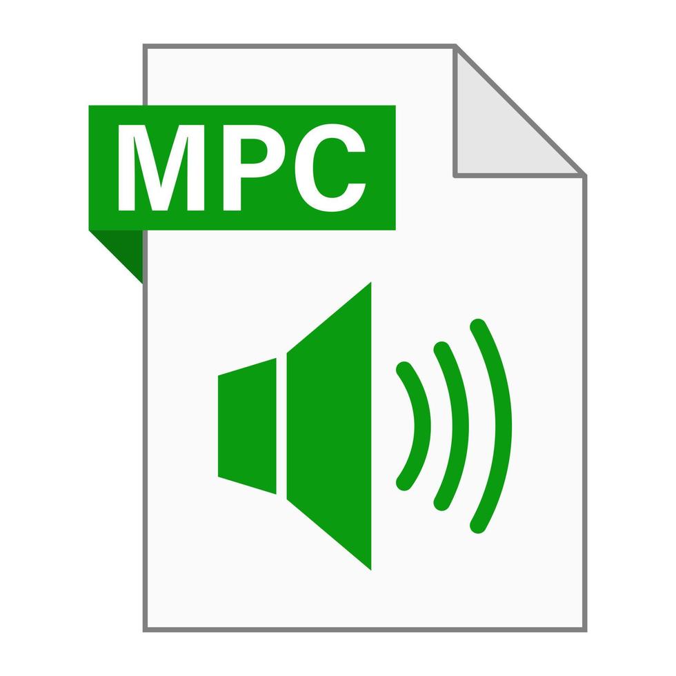 design plano moderno de ícone de arquivo mpc para web vetor